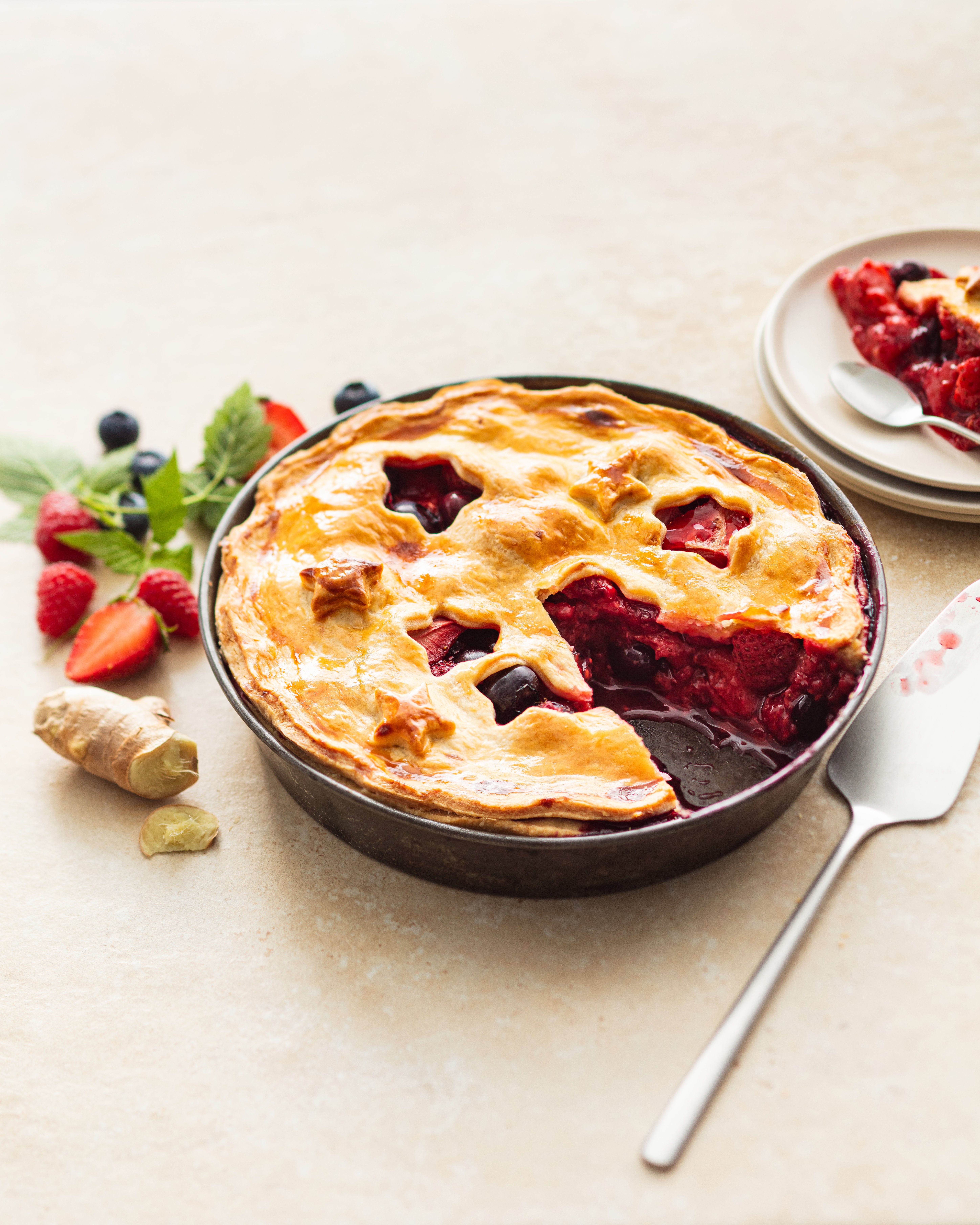 Recette.Tourte aux fruits rouges et au gingembre | Promocash
